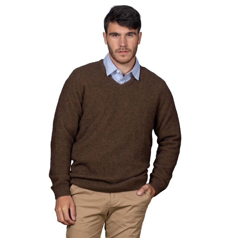 Noble Wilde Merino Possum Oxford V Neck Jersey image number 2
